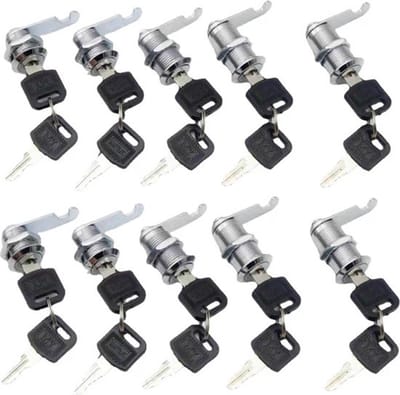 Brievenbusslot-10 stuks-Cilinder Locker slot - 16mm -Brievenbus slot - Meubel slot - Lade slot - 2 sleutels-Veiligheidsslot met sleutels-Mailbox deur