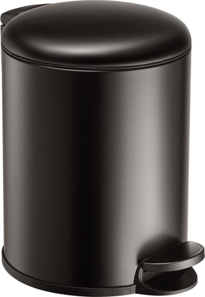 Prullenbak 5 Liter - kleine Pedaalemmer in geborsteld gun metal donker grijs metaalkleur - voor badkamer, WC toilet of kantoor - HÜSQ Slimbin