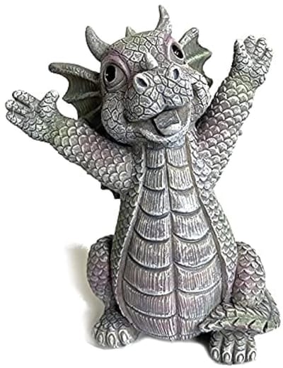 Dailygoods- Standbeeld Drakenhars - Tuinbeelden voor Buiten - Tuindecoratie - Kunst Sculptuur - Ornament voor Thuis - Handgeschilderd en Gepolijst