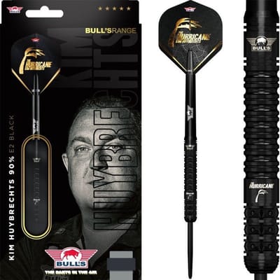 Bull's Kim Huybrechts E2 Full Black 90% - Dartpijlen
