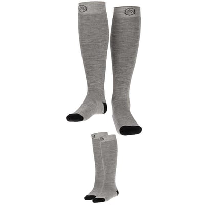 Apollo (Sports) - Skisokken kind - Plain - Unisex - Grijs - 23/26 - 2-Pack