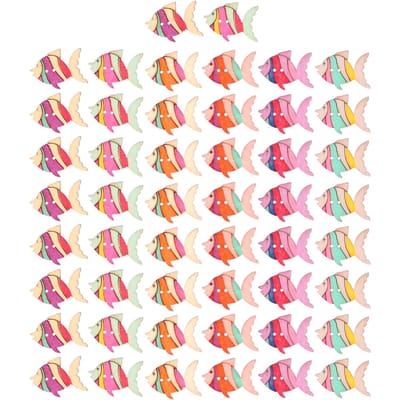 50pcs Boutons en Bois Boutons Motif Poisson Mignon Dessin Animé Décoration Boutons Faits Main pour Enfants