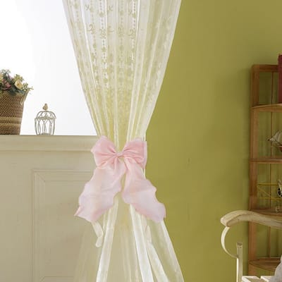 Gordijnbanden Misty Rose Franse polyester strikknopen houder elegante riem strikken gordijnriemen voor slaapkamer woonkamer bruiloft decoratie