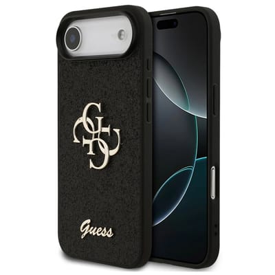 Guess Back Cover iPhone 17 Air - Zwart - Stijlvolle textuurafwerking - Verhoogde camerabescherming