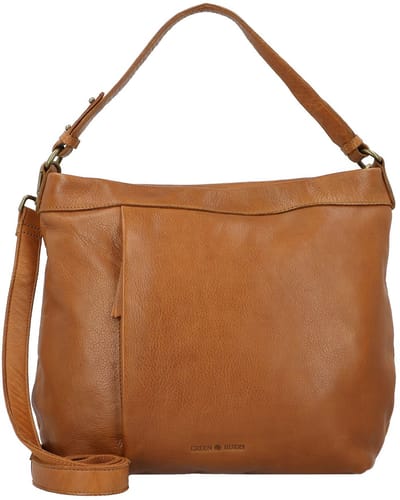 GREENBURRY Leren schoudertas Colombiana Hobo Nougat bruine