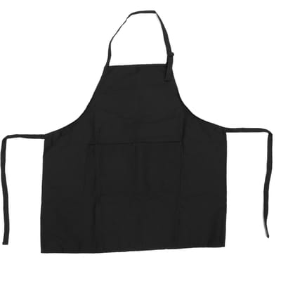 Tablier Imperméable pour Nail Art Tablier Couleur Pure Tablier de Cuisine Unisexe avec Tour de Cou Réglable Noir noir