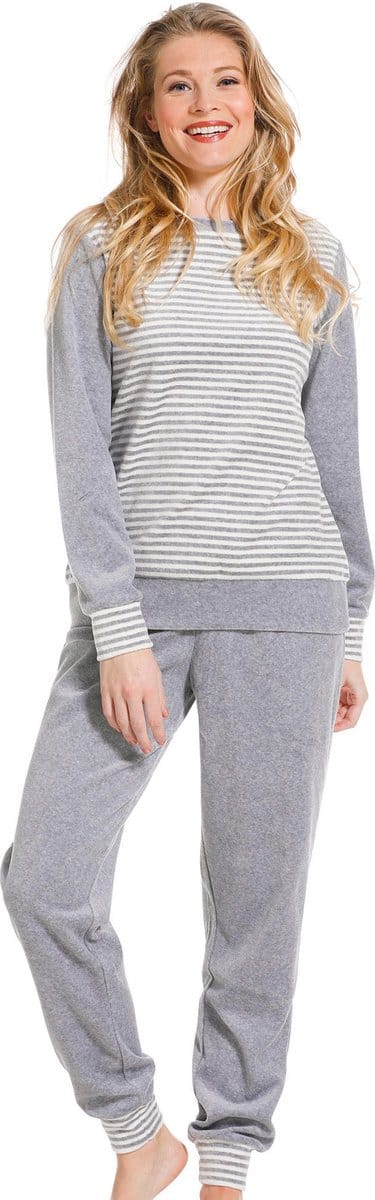 Pastunette - Grey Stripes - Pyjamaset - Grijs - Maat 48