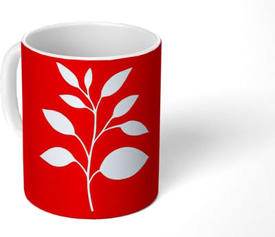 Mok - Koffiemok - Silhouet - Bladeren - Tak - Mokken - 350 ML - Beker - Koffiemokken - Theemok
