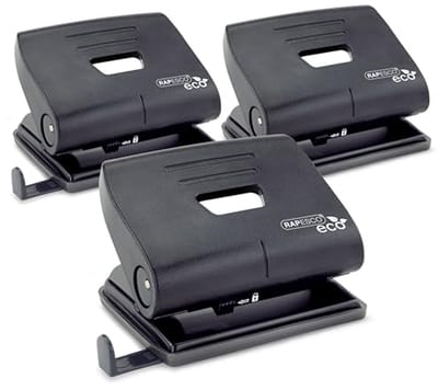 ECO 2-Hole Punch Set - 3 Punches, 22 Sheets Capacity, Ideal for Office and School