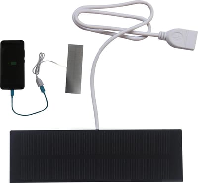 Zonnepaneel Oplader - Draagbare Energie - Outdoor Activiteiten - Direct Laden - 16 x 15 cm - Zwart