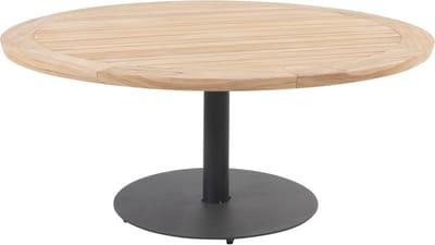 Saba low dining teak tafel 160ØxH69 cm met antraciet onderstel Taste 4SO