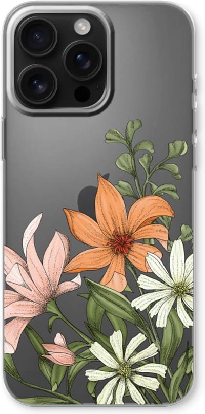 Case Company® - Hoesje geschikt voor iPhone 16 Pro Max hoesje - Floral bouquet - Soft Cover Telefoonhoesje - Bescherming aan alle Kanten en Schermrand