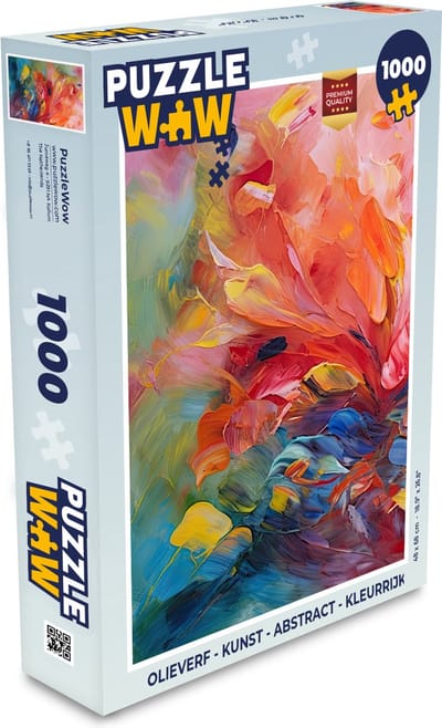 Puzzel Olieverf - Kunst - Abstract - Kleurrijk - Legpuzzel - Puzzel 1000 stukjes volwassenen