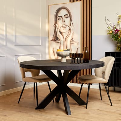 Starfurn - Eettafel Denver - Zwart - 140x140x76 cm