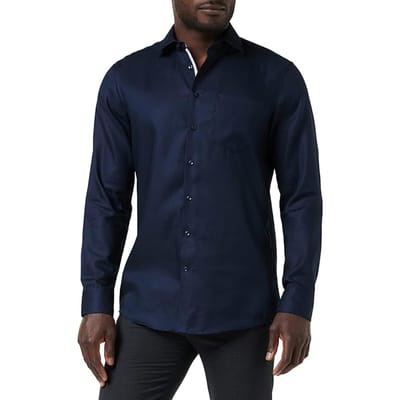 Seidensticker - 665 Business Shirt SF Spread Kent Patch12 - maat L - Navy