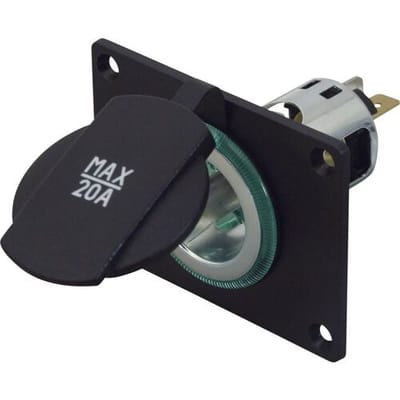 ProCar Powersteckdose 12/24 V mit Montageplatte Power-contactdoos Stroombelasting (max.): 20 A Geschikt voor Sigarettenaanstekerstekker