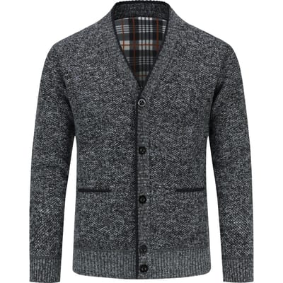 Herenvest met opstaande kraag en knoop met twee zakken voor de winter, donkergrijs