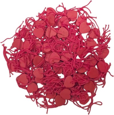Gelukspoppetjes - Houten Geluks Hartjes - Rood - Set van 50 Stuks - Handgemaakt - Voor Valentijnsdag