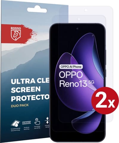 Rosso Screen Protector Geschikt voor Oppo Reno 13 | Ultra Clear Duo Pack | TPU Folie | Case Friendly Beschermfolie | 2 Stuks
