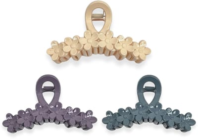 Guardian Beauty Haarclips - Stevige Haarclips - Groot Haar Klauwen - Set Van 3 - Beige, Paars, Teal - Haaraccessoire