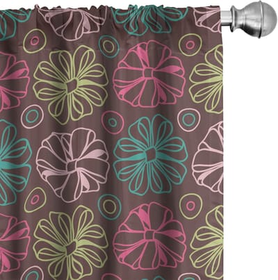 ABAKUHAUS Gordijnen – Veelkleurig 2-delige set 75x225 cm – microvezel