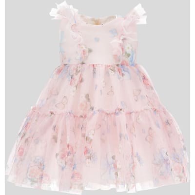 roze bloemen tule jurk