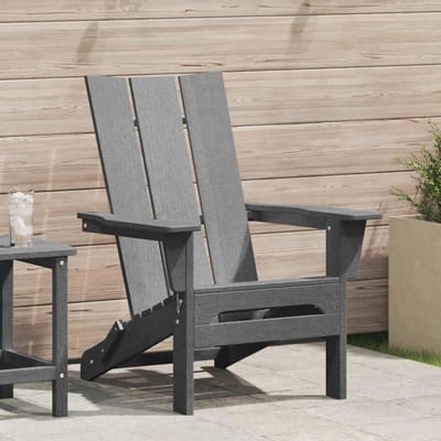 vidaXL - Opvouwbare - Adirondack - Stoel - Lichtgrijs - 80,5 - x - 74,5 - x - 92 - cm - HDPE