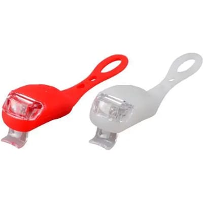 batterijverlichting voor+achter 2 led 10 lumen 3 functies siliconen band Optimiz