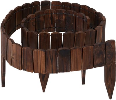Borderrand - 200x10 cm - flexibel - hout - donkerbruin