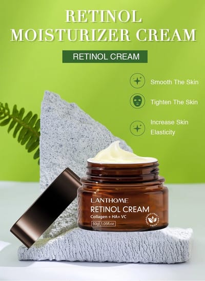Retinol Gezichtscrème – Anti-Aging & Pigmentvlek Verwijdering – Vitamine C & Collageen – Whitening & Hydraterend – Parfumvrij – 50ml