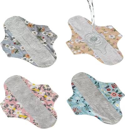 Wasbare inlegzolen - Stoffen inlegkruisjes - Dagelijkse hygiëne - Lekvrije bescherming - 4 stuks - Mix van kleuren