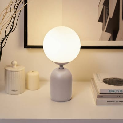 Pauleen LED Tafellamp Glowing Charm - E14 - Max. 20W - Woonkamer, Slaapkamer & Eetkamer - Warmgrijs/Wit