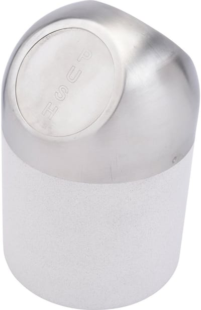 Excellent Houseware Mini prullenbakje - wit/zilver - rvs - met klepdeksel - keuken aanrecht/tafel model - 1.3 Liter - 12 x 17 cm