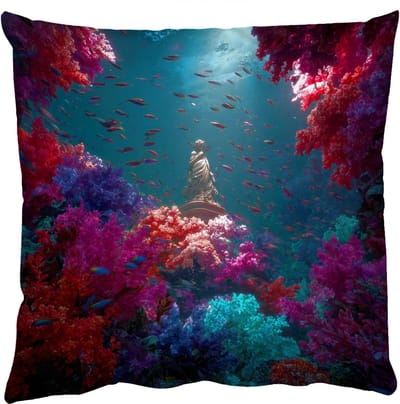 Sierkussens - Kussentjes Woonkamer - 50x50 cm - Standbeeld - Zeebodem - Koraal - Kleurrijk