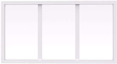 Vente-unique Bovenraam atelierstijl in poedergecoat aluminium - Wit - B73 x H40 cm - BAYVIEW