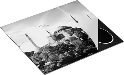 Chefcare Inductie Beschermer Hagia Sophia Moskee in Istanbul - Zwart Wit - 60x50 cm - Afdekplaat Inductie - Kookplaat Beschermer - Inductie Mat
