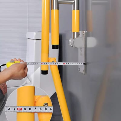 Toiletbeugel Opvouwbaar - Neerklapbare Steun - Veiligheid Badkamer - Met Stabiliserende Poten - 60 of 75 cm - Wit