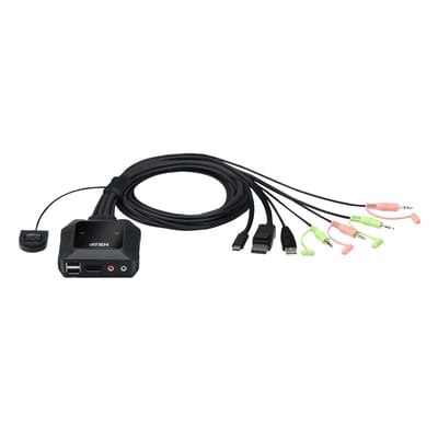 ATEN CS52DP 2-poorts USB C DP hybride kabel KVM switch