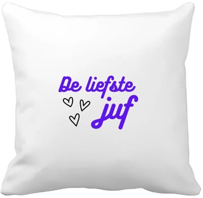 Akyol - de liefste juf Kussen hoes - Juf - voor de liefste juf - juf - verjaardagscadeau - verjaardag - cadeau - afscheidscadeau - geschenk - leuke cadeau - kado - gift - juffendag - 40 bij 40 cm
