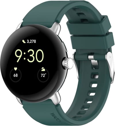 Strap-it Siliconen bandje met gespsluiting geschikt voor Google Pixel Watch 5 (41 mm) / 4 (41 mm) / 3 (41 mm) / 2 / 1 - Donkergroen