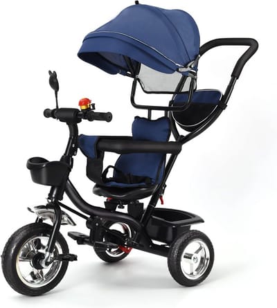 4-in-1 Driewieler voor Baby en Peuter (9 maanden - 25 kg) - Inklapbaar en Verstelbaar