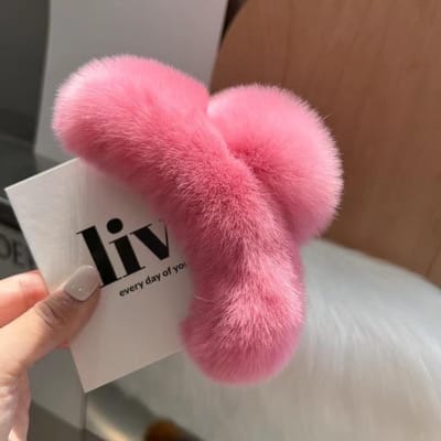 Nepbont Grote Krab Haar Clip Voor Meisjes Konijn Haar Klauw Clips Haarspeld Terug Clip Schattig Pluche Paardenstaart Dames Haar Haarspeldjes