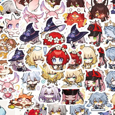 100/200 stuks Honkai: Star Rail Sticker Kiana Kaslana March 7th Cartoon Q Schattig Diy Cartoon Mobiele Telefoonhoes Bagage Sticker Cadeaus W145163WW-No storage box