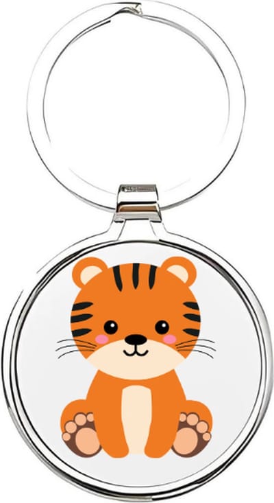 Akyol - Tijger Sleutelhanger - tijger - Dierenliefhebbers - welp - tiger - katachtige - koning van de jungle - leeuw - dier uit de jungle - dierentuindier - cyperse kat - Bengaalse tijger - Sumatraanse tijger - 4 x 7,5 CM