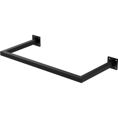 Garderobestang kapstok wandmontage 30 x 60 cm zwart staal ML design