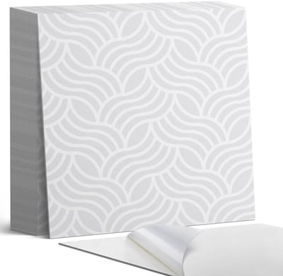 Coloray Plaktegels - Golven in een harmonieuze opstelling Zelfklevende Tegels - 20 cm x 20 cm - Grijs Plaktegels - 20 stuks - Vierkant PVC Tegels - Plaktegels Badkamer - Plaktegels Vloer - Vinyltegels Vloer Zelfklevend - Wandtegel Zelfklevend
