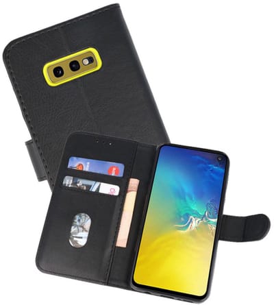 Hoesje Geschikt voor de Samsung Galaxy S10e - Kaarthouder Book Case Telefoonhoesje - Zwart