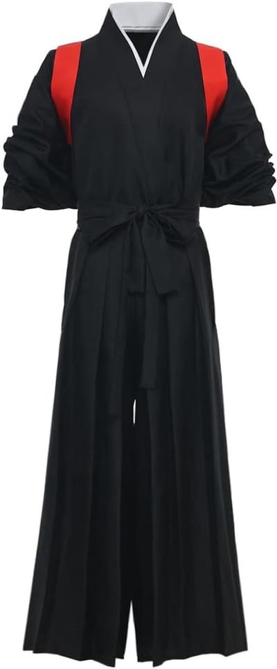 MK Stoer - Japanse Samurai kimono - traditioneel Aikido - Kendo vechtsportkostuum - heren - Hakama-uniform - geschikt voor cosplay - zwart model - traditionele pasvorm.