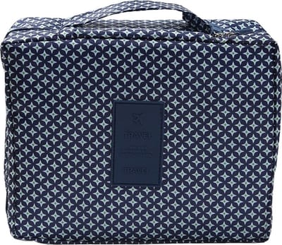Fako Fashion - Make-up Tasje Rechthoek - Cosmetica Organizer - Make-up Toilettas - 21x16x8cm - Ster Navy/Groen