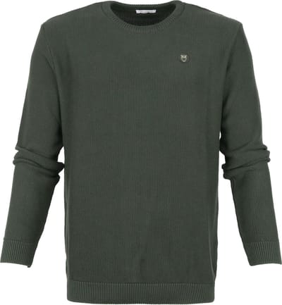 KnowledgeCotton Apparel Trui Field Donkergroen - Maat XL - Heren